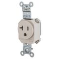Hubbell Wiring Device-Kellems Straight Blade Devices, Receptacles, Single, SNAPConnect, 20A 125V, 2-Pole 3-Wire Grounding, 5-20R, Light Almond. SNAP5361LA